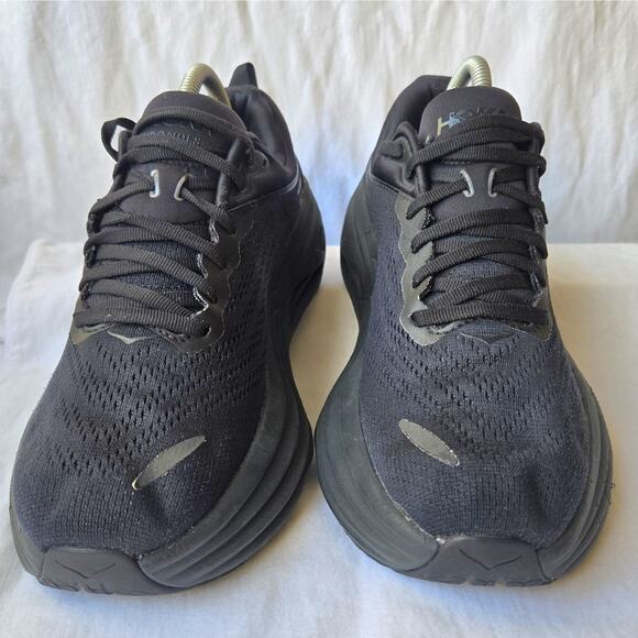 Hoka One One Bondi 8 Women's Triple Black Running Shoes Sneakers Size 9.5 - Picture 2 of 8